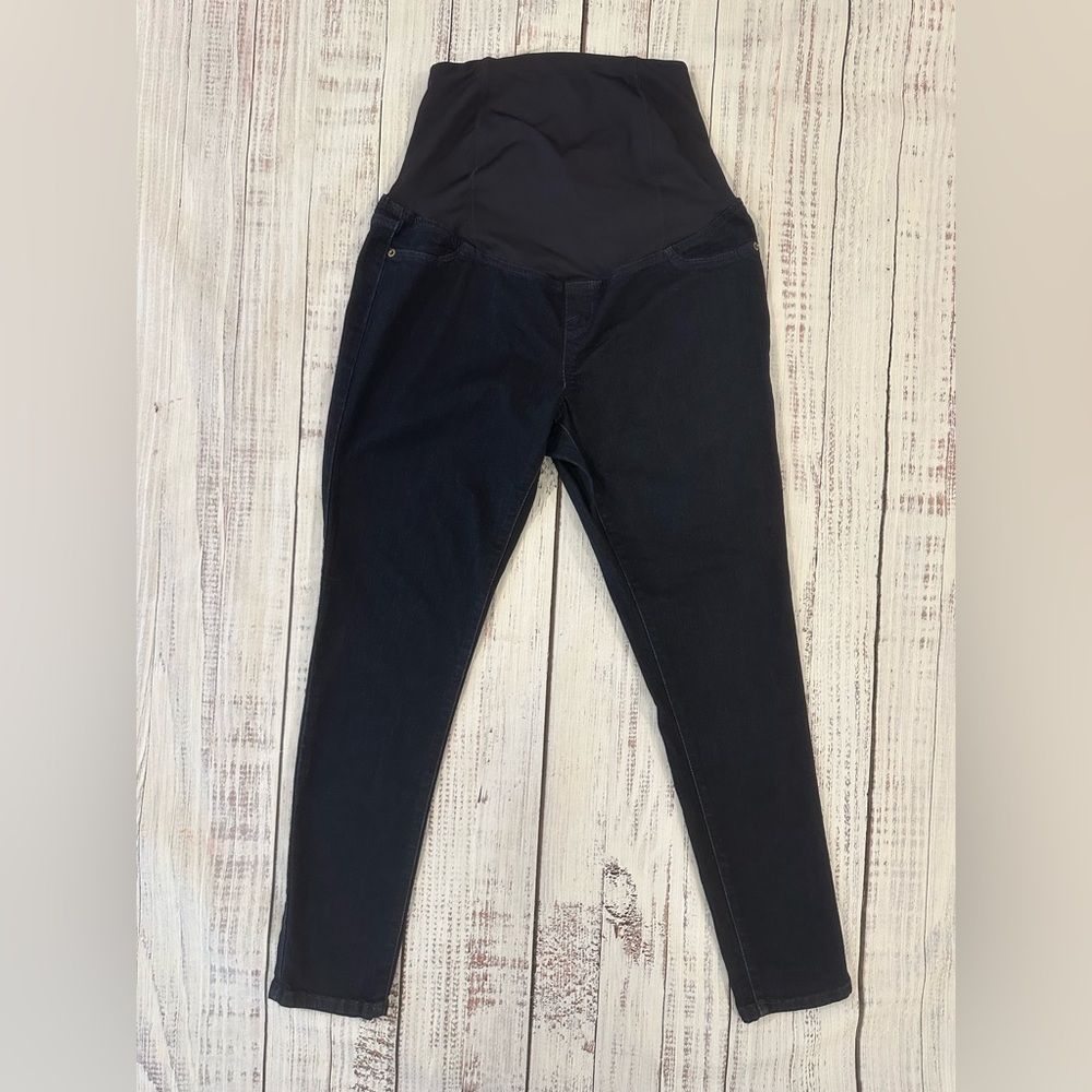 Ingrid Isabel Maternity Size 6/28R Skinny Jegging Pants Dark Wash Crossover Back